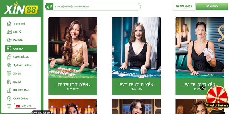 Hướng dẫn tham gia Casino tại nhà cái Xin88